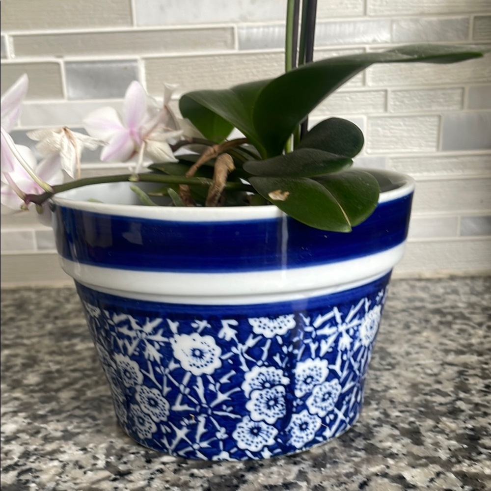 Blue Floral Ceramic Planter 😍 - Picture 6 of 9